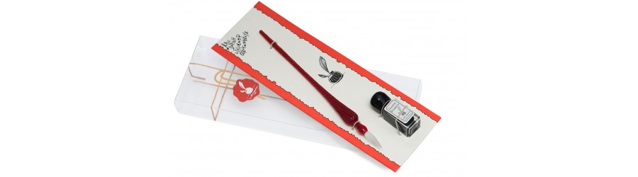 Cannuccia e pennino in vetro