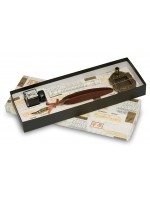 Penna Stilografica con Piuma, inchiostro e base